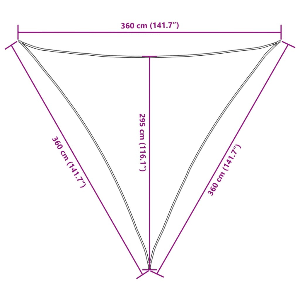 Sonnensegel Oxford-Gewebe Dreieckig 3,6x3,6x3,6 m Weiß - Pazzar.ch