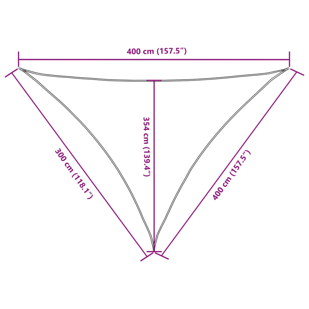 Sonnensegel Oxford-Gewebe Dreieckig 3x4x4 m Weiß