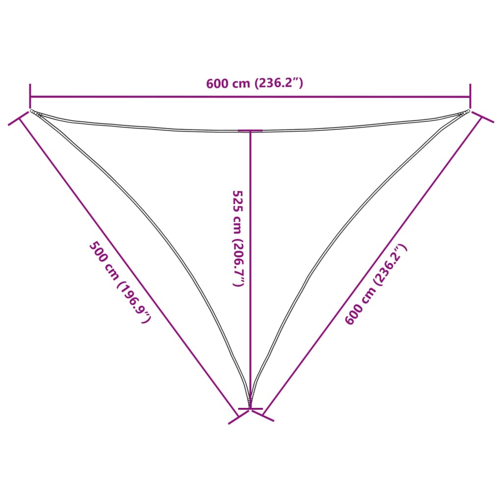 Sonnensegel Oxford-Gewebe Dreieckig 5x6x6 m Weiß - Pazzar.ch