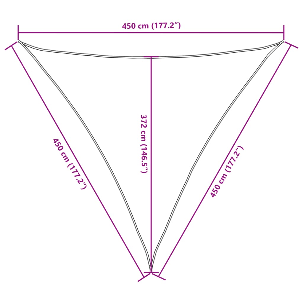 Sonnensegel Oxford-Gewebe Dreieckig 4,5x4,5x4,5m Terrakotta-Rot