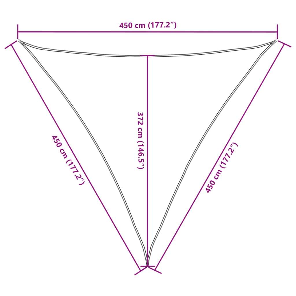 Sonnensegel Oxford-Gewebe Dreieckig 4,5x4,5x4,5 m Schwarz - Pazzar.ch