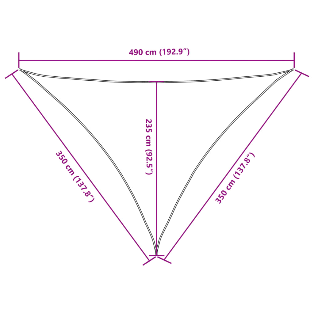 Sonnensegel Oxford-Gewebe Dreieckig 3,5x3,5x4,9 m Braun