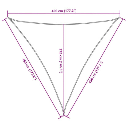 Sonnensegel Oxford-Gewebe Dreieckig 4,5x4,5x4,5 m Braun - Pazzar.ch
