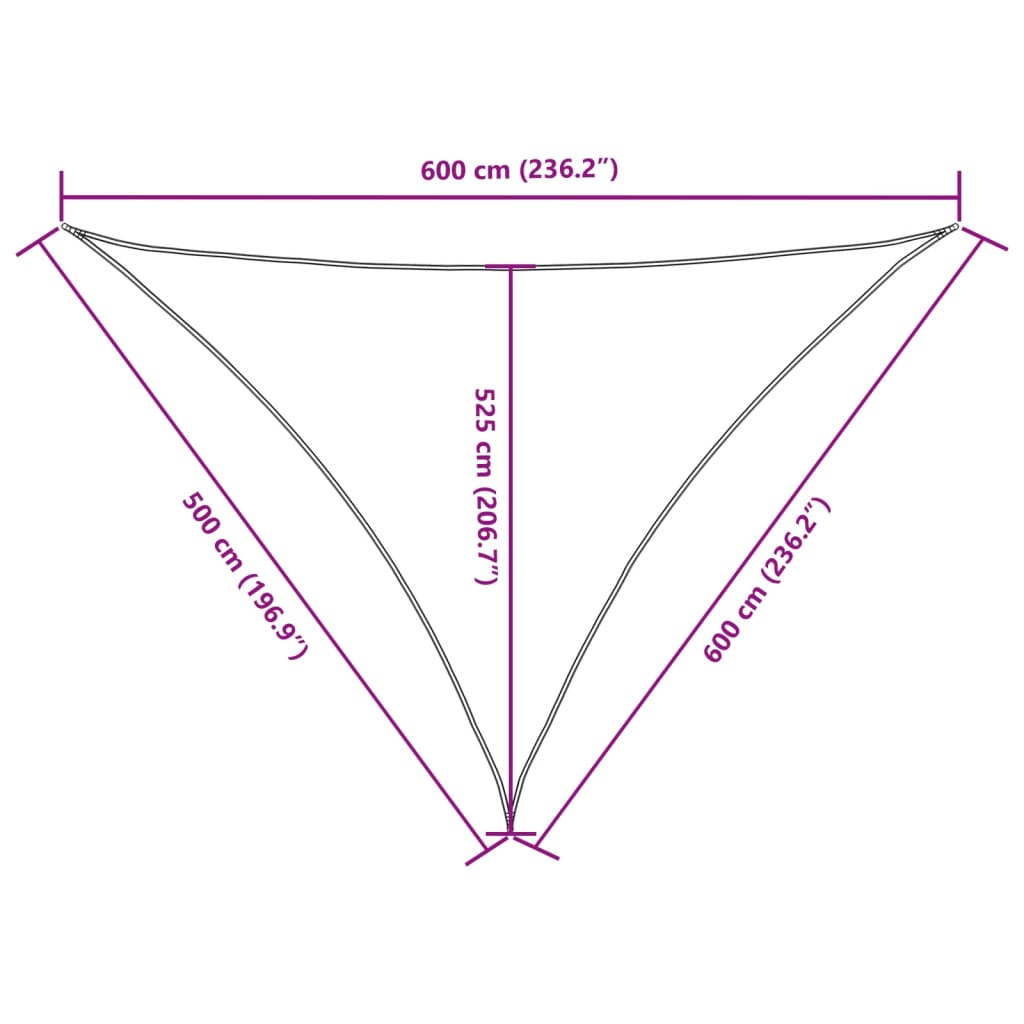 Sonnensegel Oxford-Gewebe Dreieckig 5x6x6 m Braun