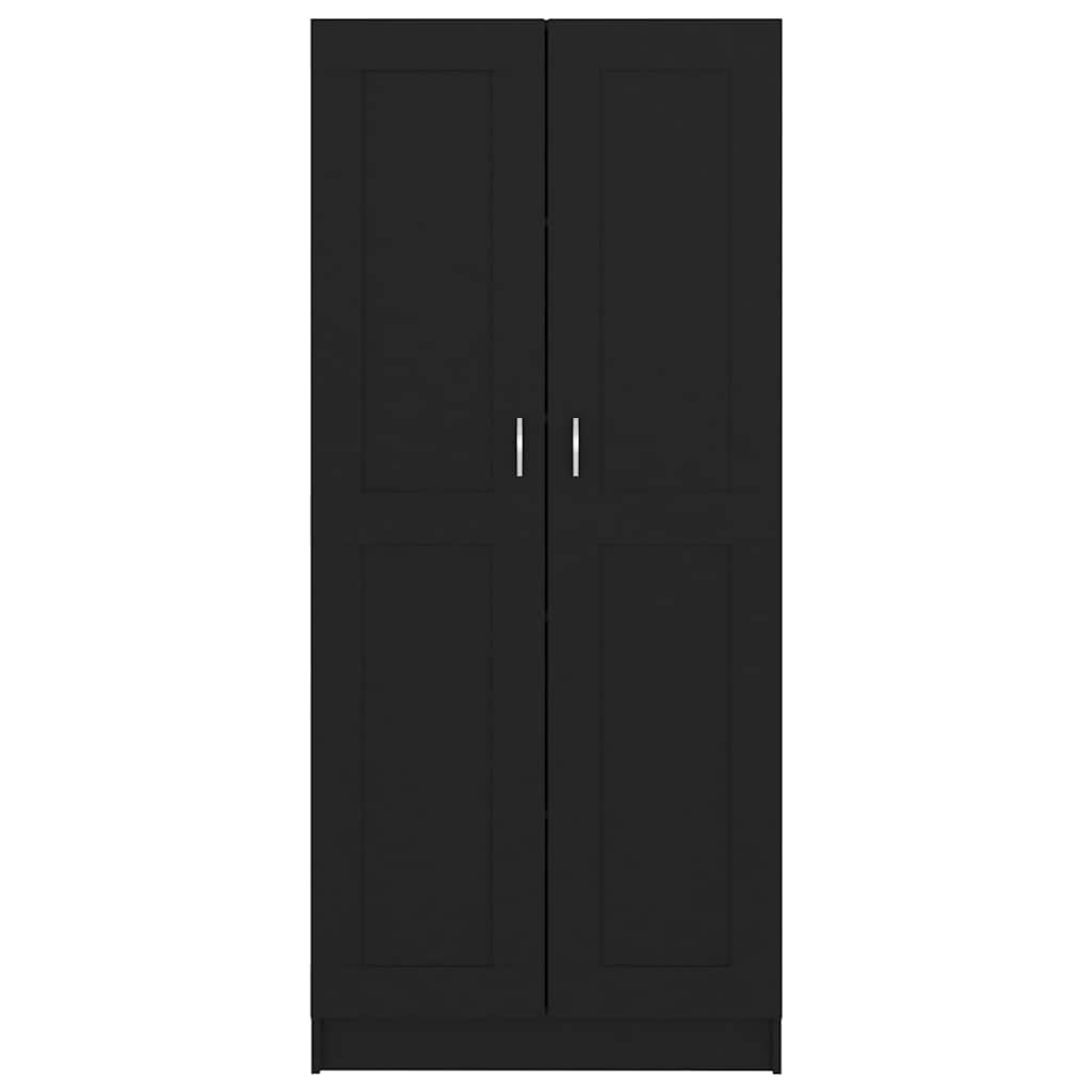 Bücherschrank Schwarz 82,5x30,5x185,5 cm Holzwerkstoff