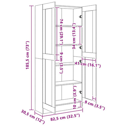Bücherschrank Schwarz 82,5x30,5x185,5 cm Holzwerkstoff