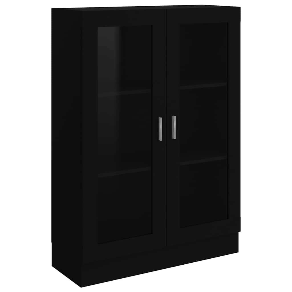 Vitrinenschrank Schwarz 82,5x30,5x115 cm Holzwerkstoff