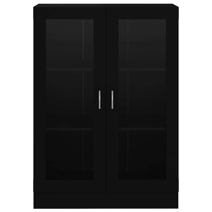 Vitrinenschrank Schwarz 82,5x30,5x115 cm Holzwerkstoff