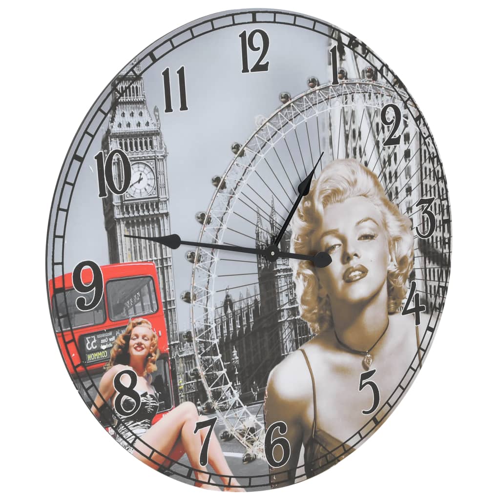 Wanduhr Vintage Marilyn Monroe 60 cm - Pazzar.ch