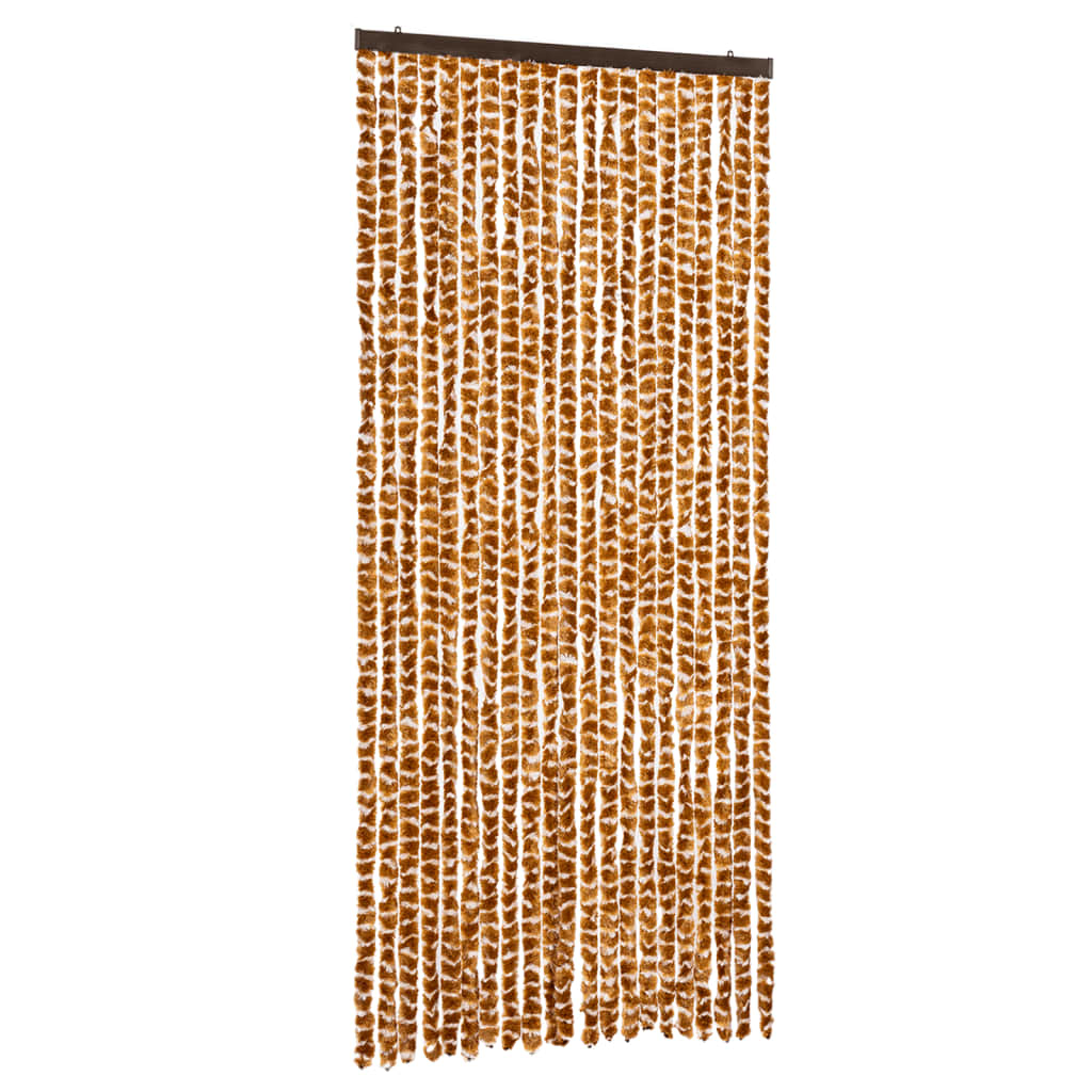 Insektenschutz-Vorhang Ocker und Weiß 90x220 cm Chenille - Pazzar.ch