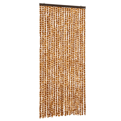 Insektenschutz-Vorhang Ocker und Weiß 90x220 cm Chenille - Pazzar.ch