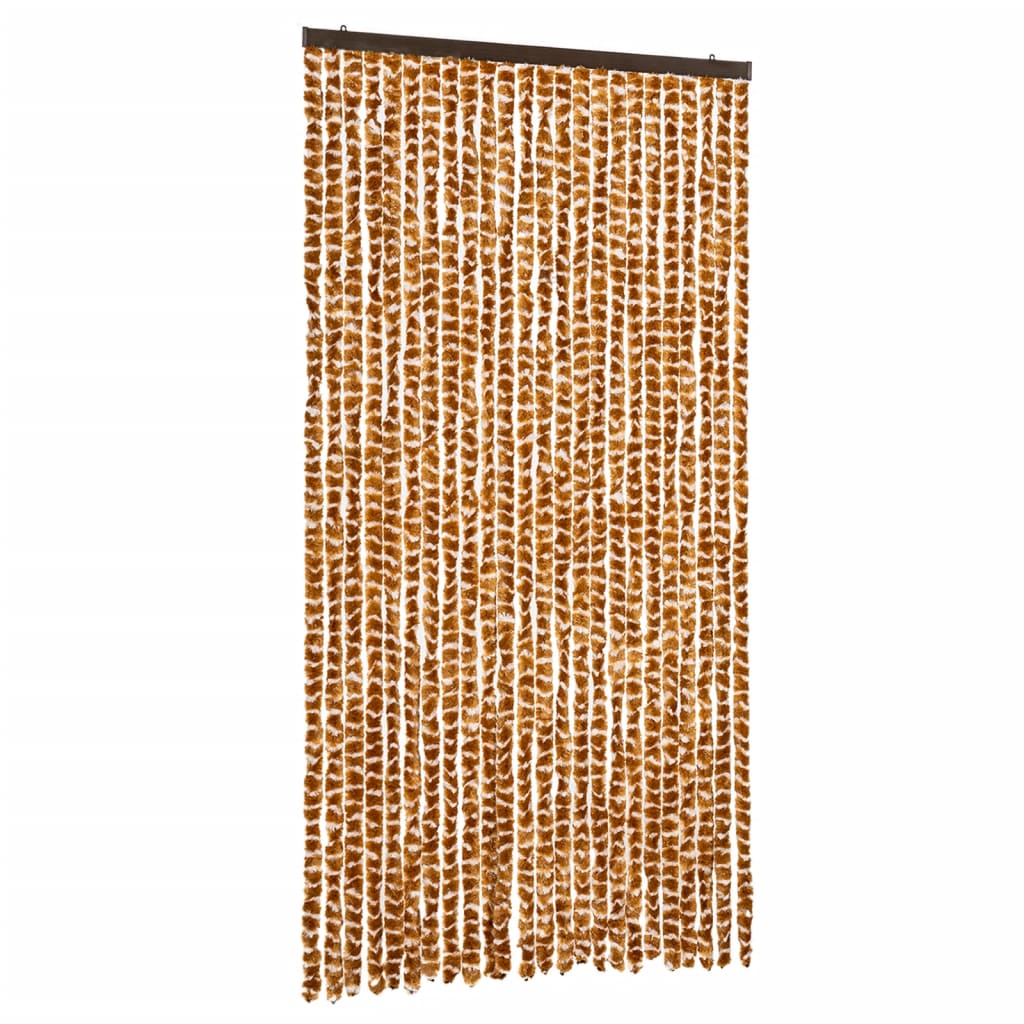 Insektenschutz-Vorhang Ocker und Weiß 100x220 cm Chenille - Pazzar.ch