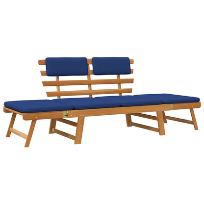 Gartenbank mit Auflagen 2-in-1 190 cm Massivholz Akazie - Pazzar.ch
