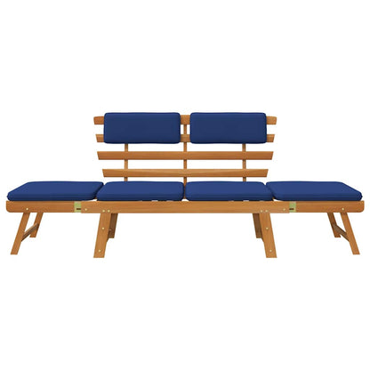 Gartenbank mit Auflagen 2-in-1 190 cm Massivholz Akazie - Pazzar.ch