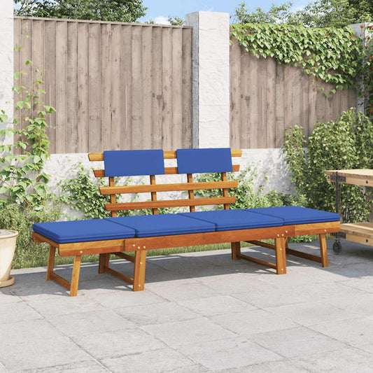 Gartenbank mit Auflagen 2-in-1 190 cm Massivholz Akazie - Pazzar.ch