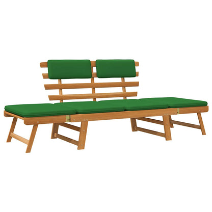 Gartenbank mit Auflagen 2-in-1 190 cm Massivholz Akazie - Pazzar.ch
