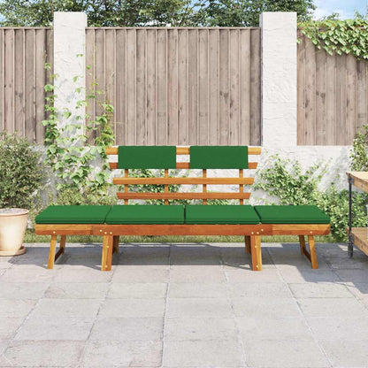 Gartenbank mit Auflagen 2-in-1 190 cm Massivholz Akazie - Pazzar.ch