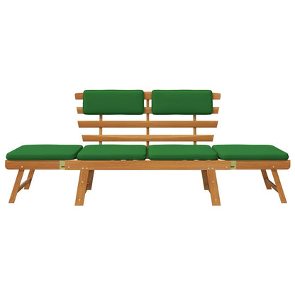 Gartenbank mit Auflagen 2-in-1 190 cm Massivholz Akazie - Pazzar.ch