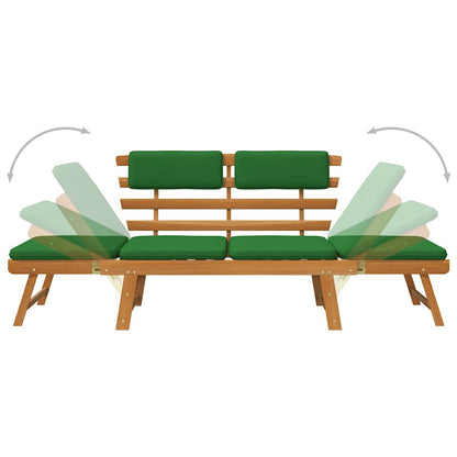 Gartenbank mit Auflagen 2-in-1 190 cm Massivholz Akazie - Pazzar.ch
