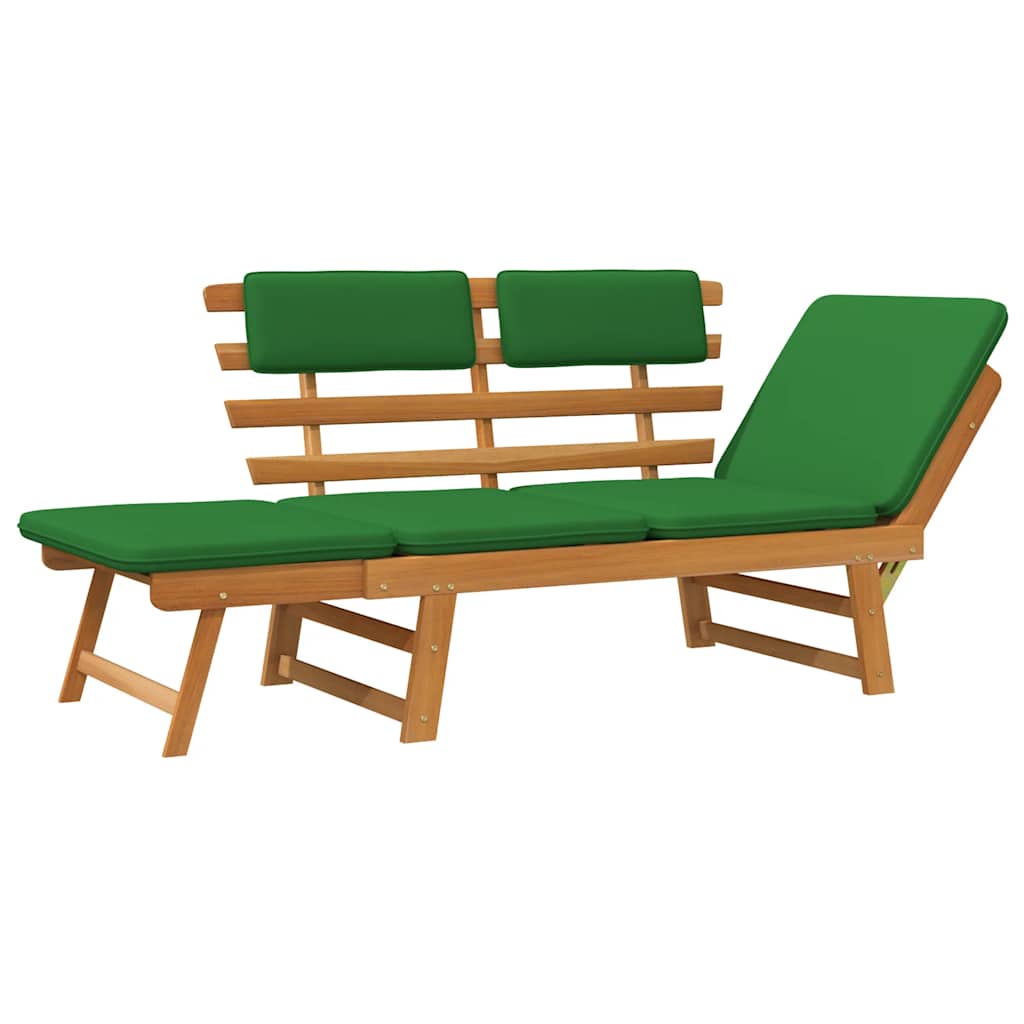 Gartenbank mit Auflagen 2-in-1 190 cm Massivholz Akazie - Pazzar.ch