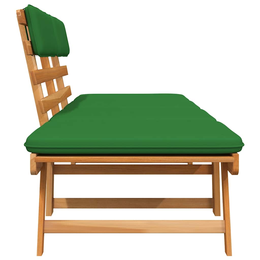 Gartenbank mit Auflagen 2-in-1 190 cm Massivholz Akazie - Pazzar.ch