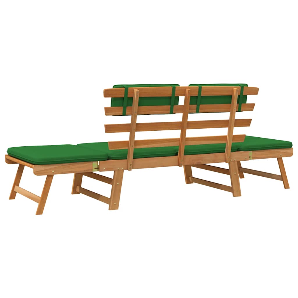 Gartenbank mit Auflagen 2-in-1 190 cm Massivholz Akazie - Pazzar.ch