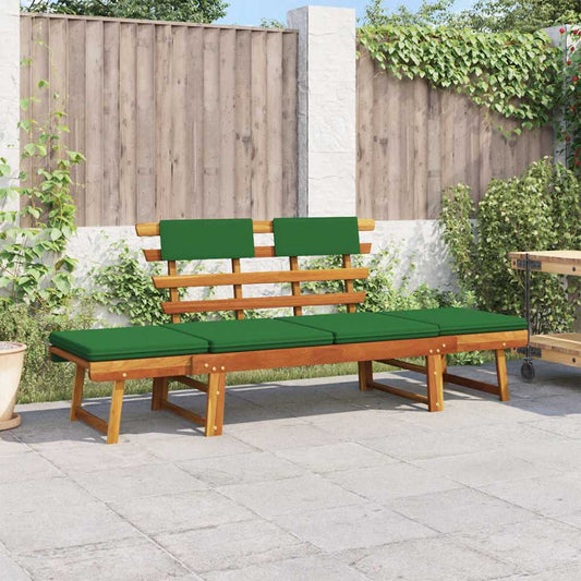 Gartenbank mit Auflagen 2-in-1 190 cm Massivholz Akazie - Pazzar.ch