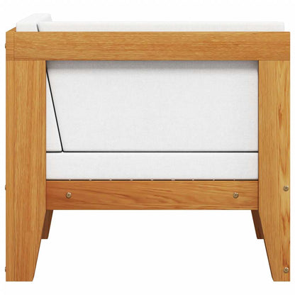 Modular-Ecksofa mit Cremeweißen Kissen Akazie Massivholz