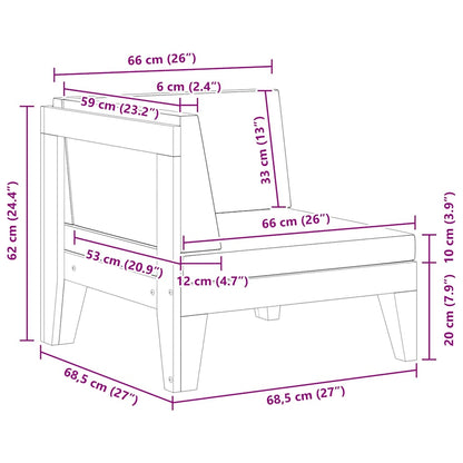 Modular-Ecksofa mit Cremeweißen Kissen Akazie Massivholz