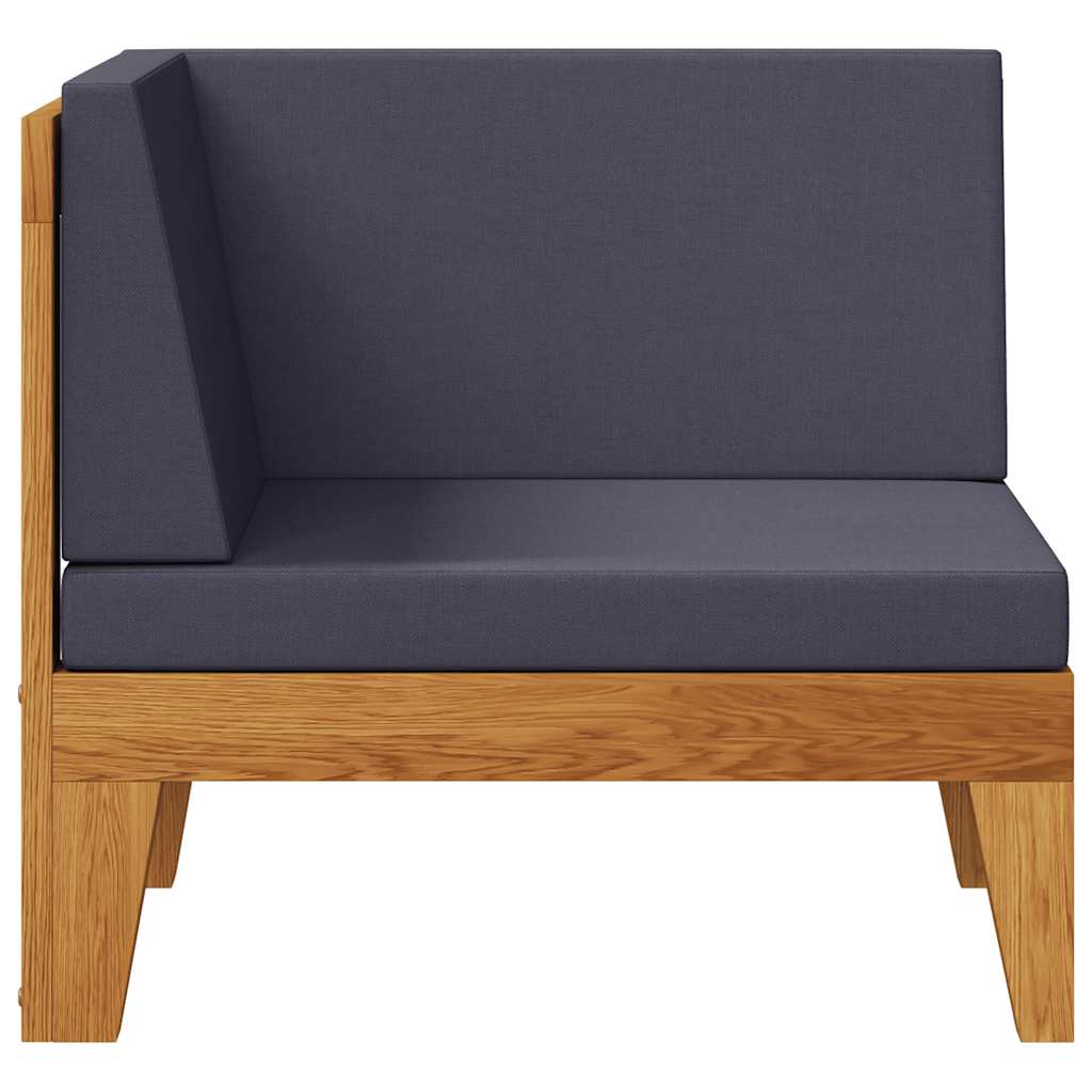 Modular-Ecksofa mit Dunkelgrauen Kissen Akazie Massivholz