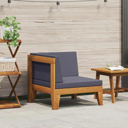 Modular-Ecksofa mit Dunkelgrauen Kissen Akazie Massivholz