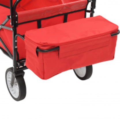 Klappbarer Handwagen mit Sonnendach Stahl Rot - Pazzar.ch