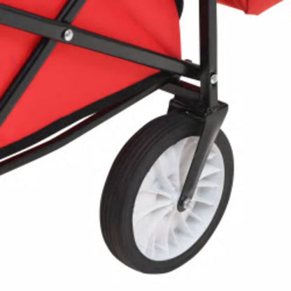 Klappbarer Handwagen mit Sonnendach Stahl Rot - Pazzar.ch