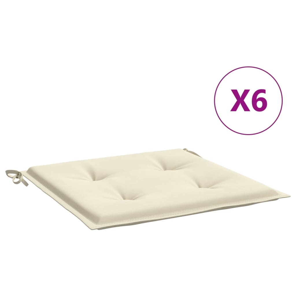 Gartenstuhl-Kissen 6 Stk. Creme 50x50x3 cm Oxford-Gewebe