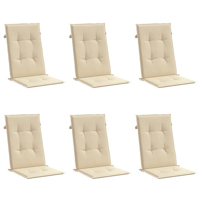 Gartenstuhlauflagen für Hochlehner 6Stk. Beige 120x50x3cm Stoff - Pazzar.ch