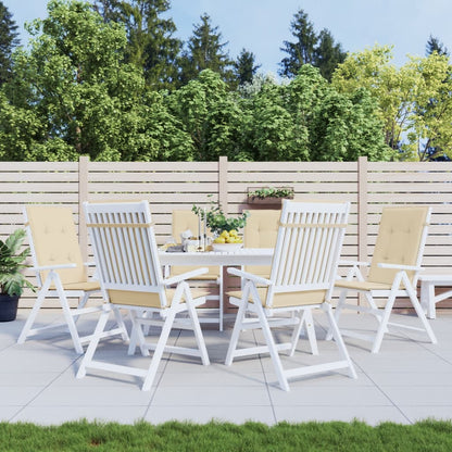 Gartenstuhlauflagen für Hochlehner 6Stk. Beige 120x50x3cm Stoff - Pazzar.ch