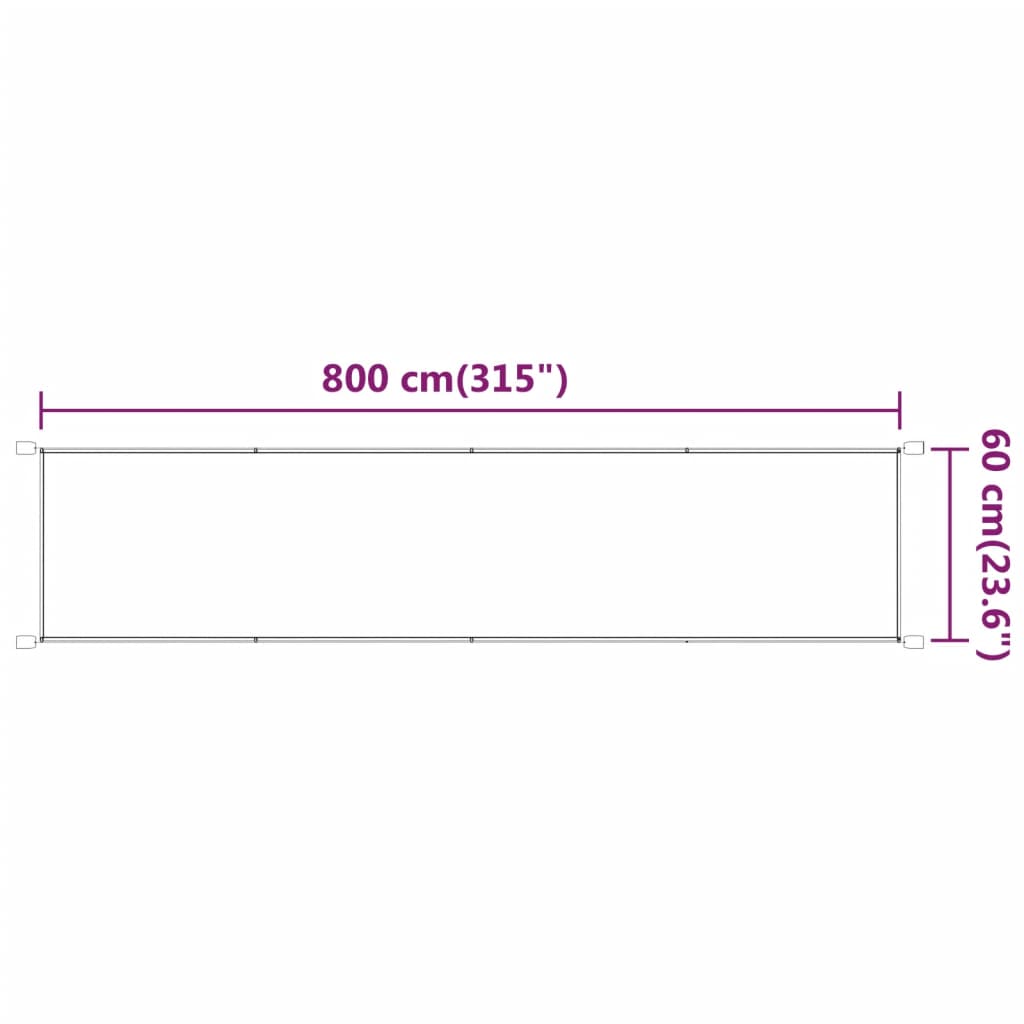 Senkrechtmarkise Weiß 60x800 cm Oxford-Gewebe