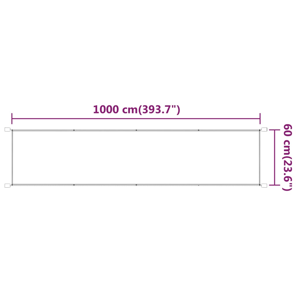 Senkrechtmarkise Weiß 60x1000 cm Oxford-Gewebe