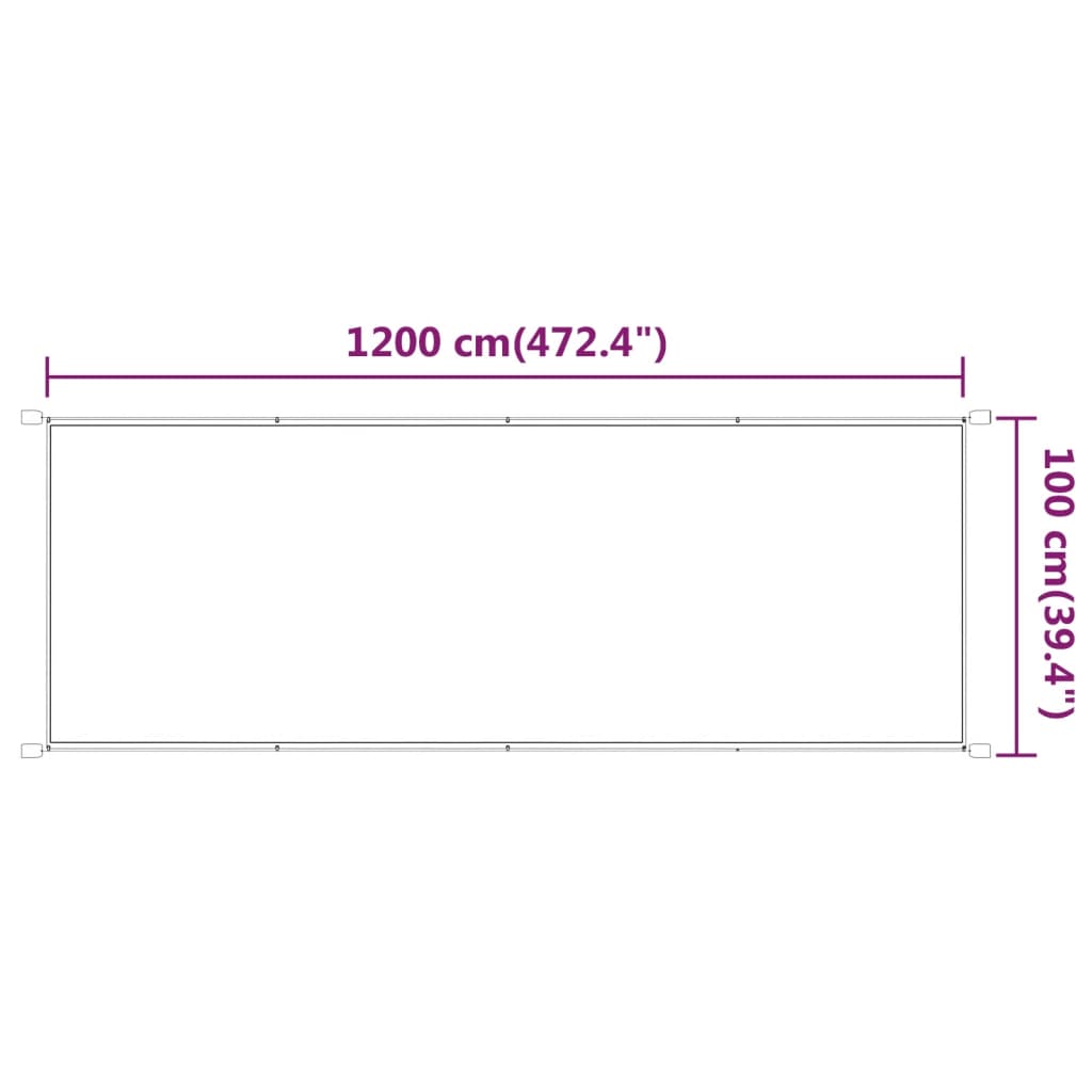 Senkrechtmarkise Anthrazit 100x1200 cm Oxford-Gewebe