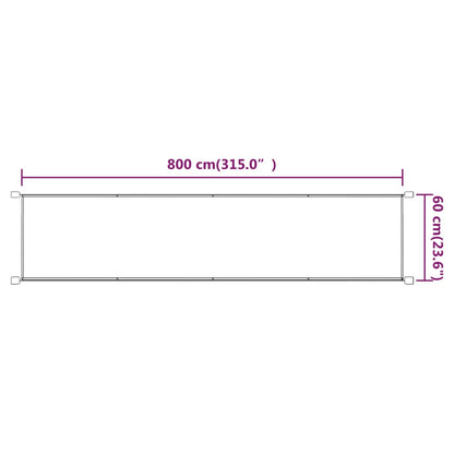 Senkrechtmarkise Terrakotta 60x800 cm Oxford-Gewebe - Pazzar.ch