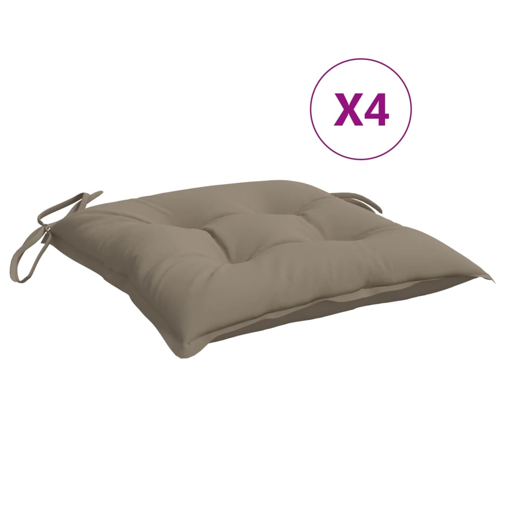 Stuhlkissen 4 Stk. Taupe 40x40x7 cm Oxford-Gewebe - Pazzar.ch