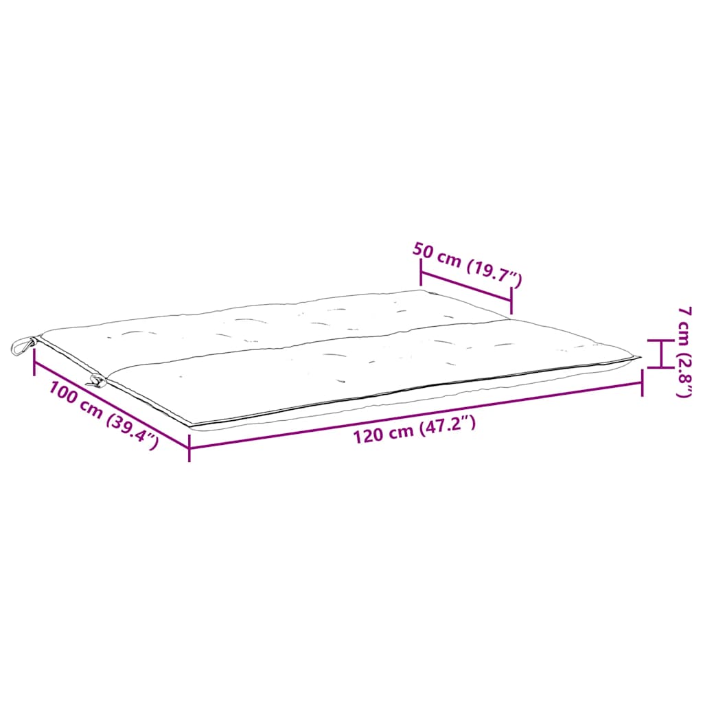 Gartenbank-Auflage Anthrazit 120x(50+50)x7 cm Oxford-Gewebe - Pazzar.ch