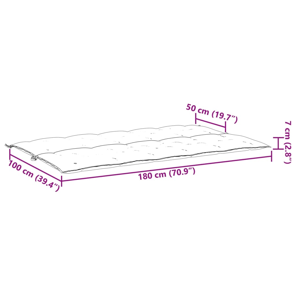 Gartenbank-Auflagen 2 Stk. Anthrazit 180x50x7 cm Oxford-Gewebe