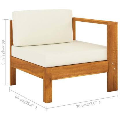 10-tlg. Garten-Lounge-Set mit Creme Auflagen Massivholz Akazie - Pazzar.ch