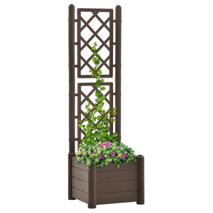Pflanzkübel mit Spalier 43x43x142 cm PP Mokka - Pazzar.ch