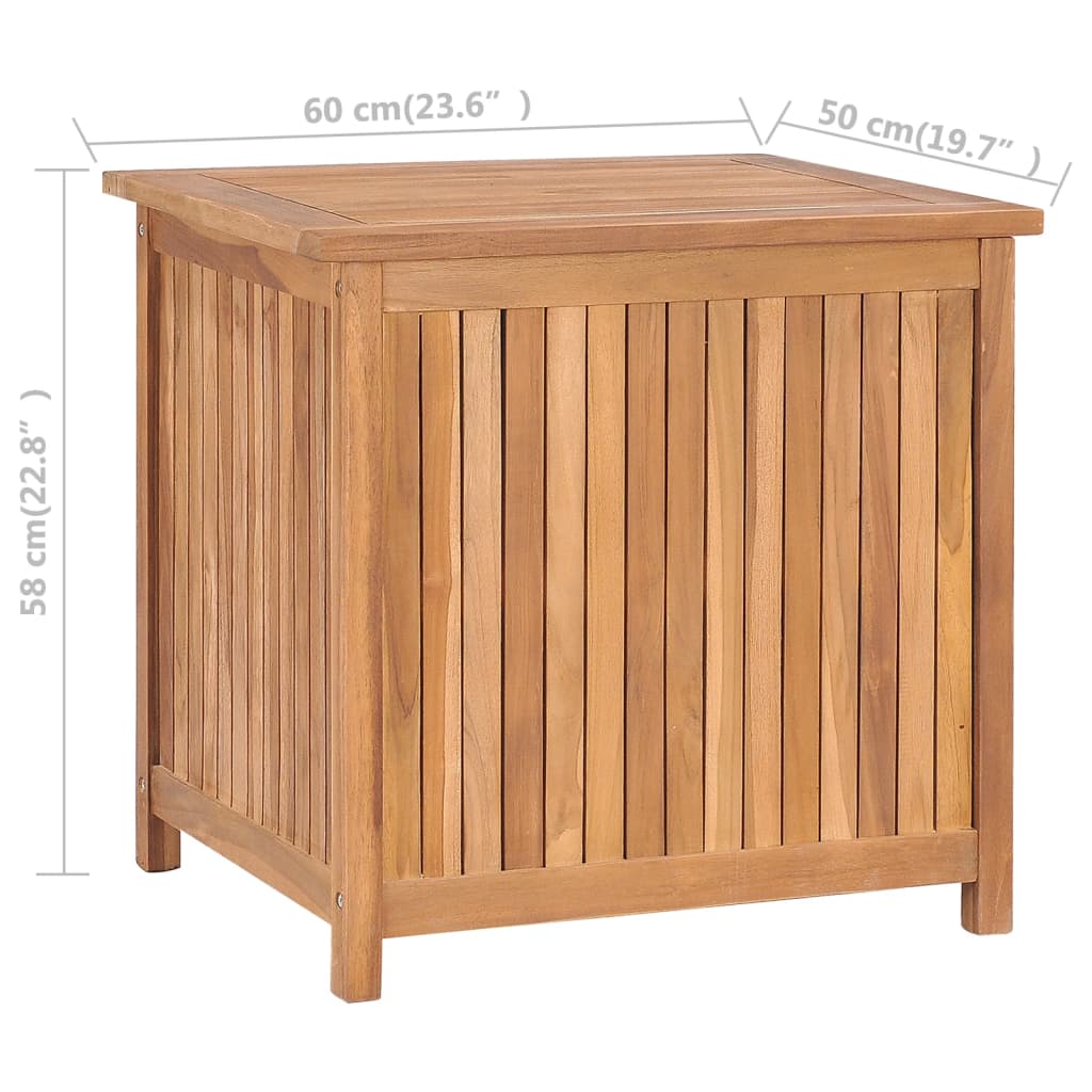 Gartenbox 60x50x58 cm Massivholz Teak - Pazzar.ch