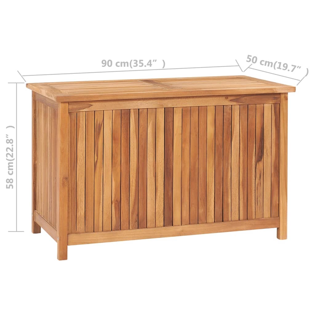 Gartenbox 90x50x58 cm Massivholz Teak - Pazzar.ch