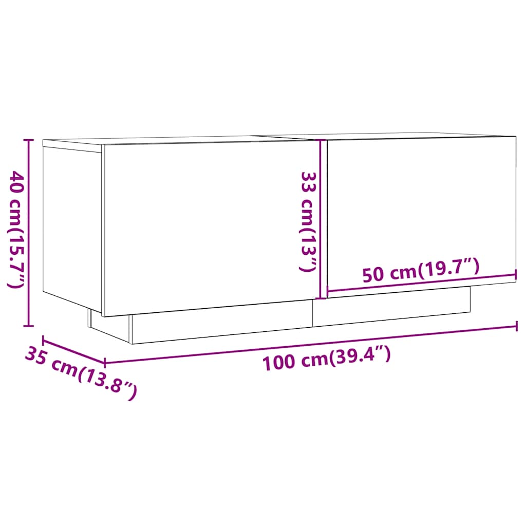 TV-Schrank Weiß 100x35x40 cm Holzwerkstoff - Pazzar.ch