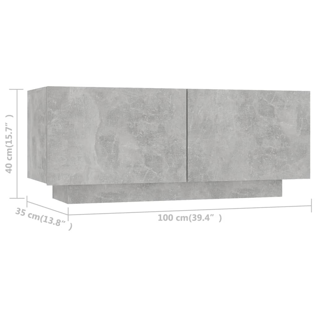TV-Schrank Betongrau 100x35x40 cm Holzwerkstoff - Pazzar.ch