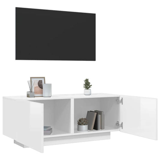 TV-Schrank Hochglanz-Weiß 100x35x40 cm Holzwerkstoff